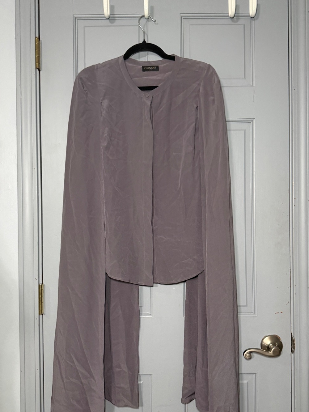 Vionnet silk Mauve cape-Sleeve Draped Top eu 42 see measurements